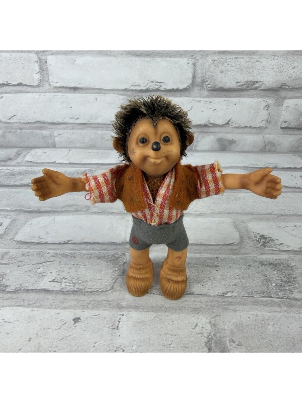 STEIFF MACKI HEDGEHOG FIGURE 7627 12 Germany VINTAGE 5" Read Description